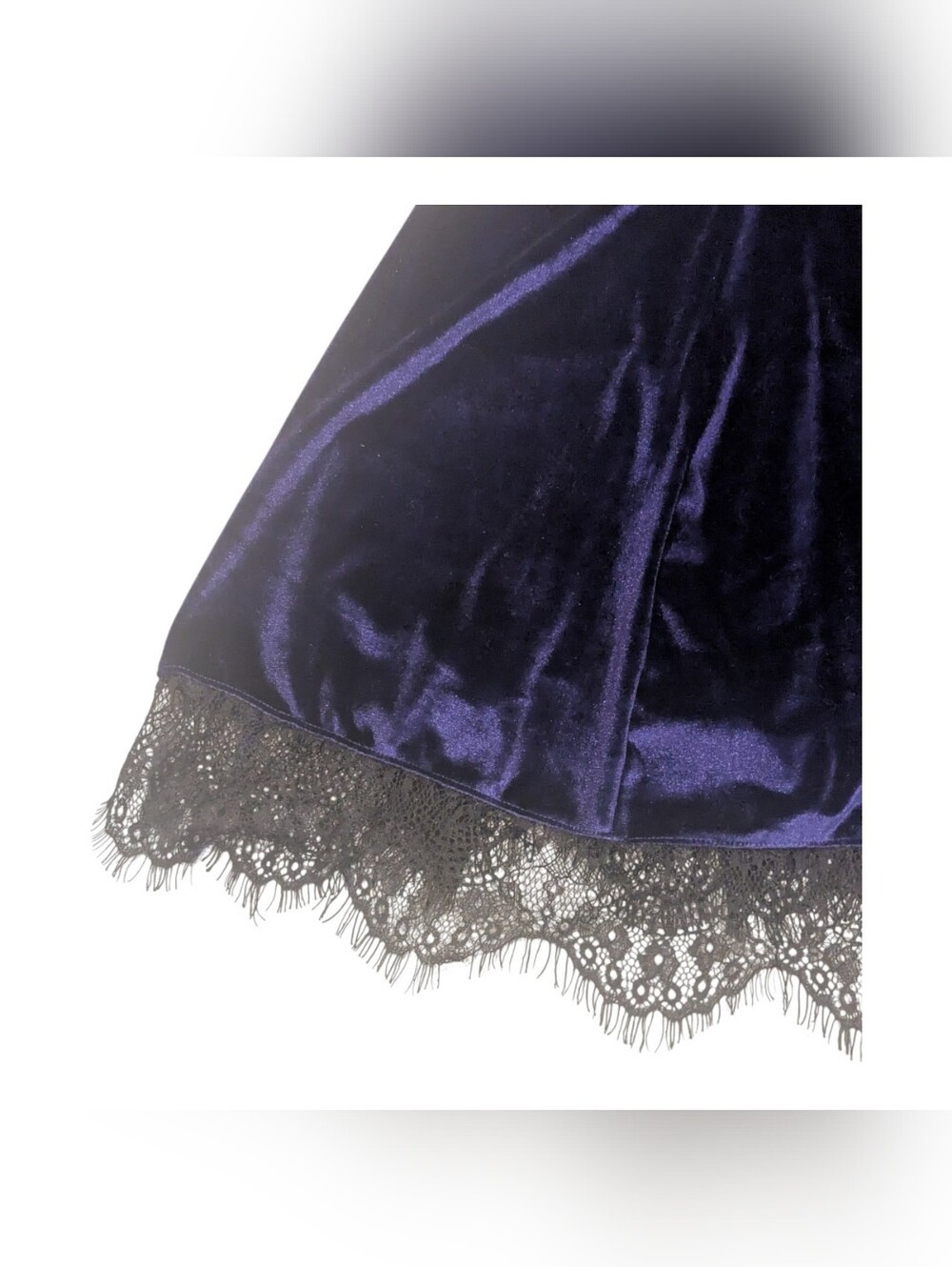 Topmelon Purple Velvet Gothic Dress w/Black Lace Trim and Cross Detail - Sz S - Picture 3 of 5